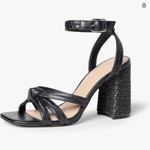 NEW The Drop Women's Renalda Woven Chunky Heel Sandal